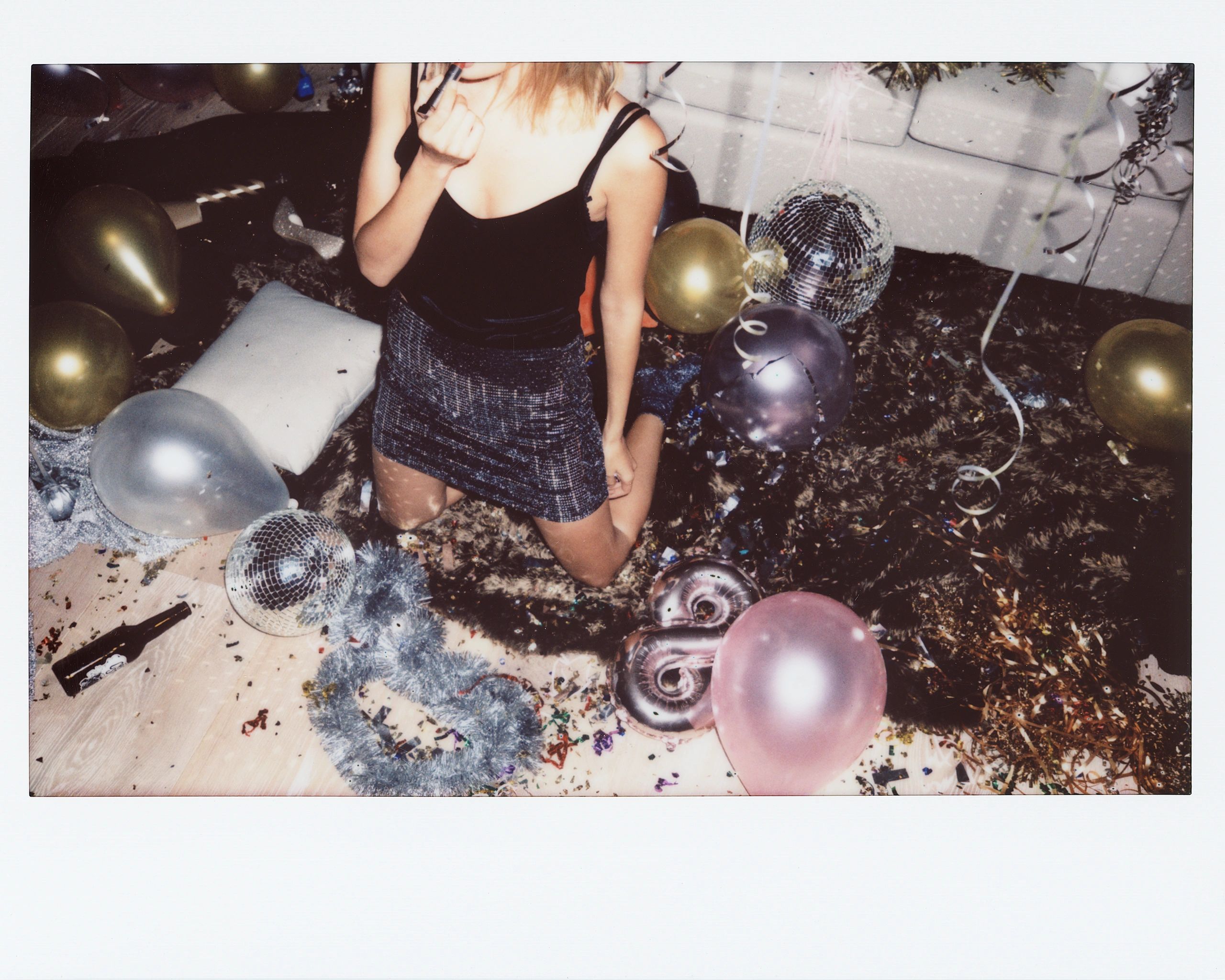 Group of friends getting dressed up for party